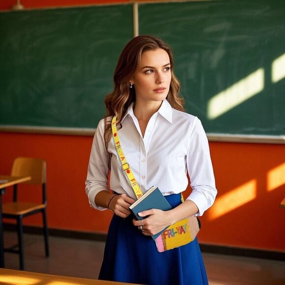 Beaded Pencil Purse for Women Crossbody Teacher Gift Accessories - Picture 2 of 8